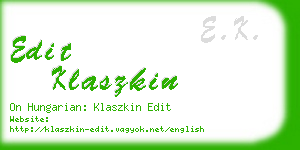 edit klaszkin business card